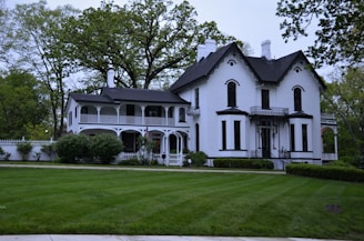white and gray concrete house