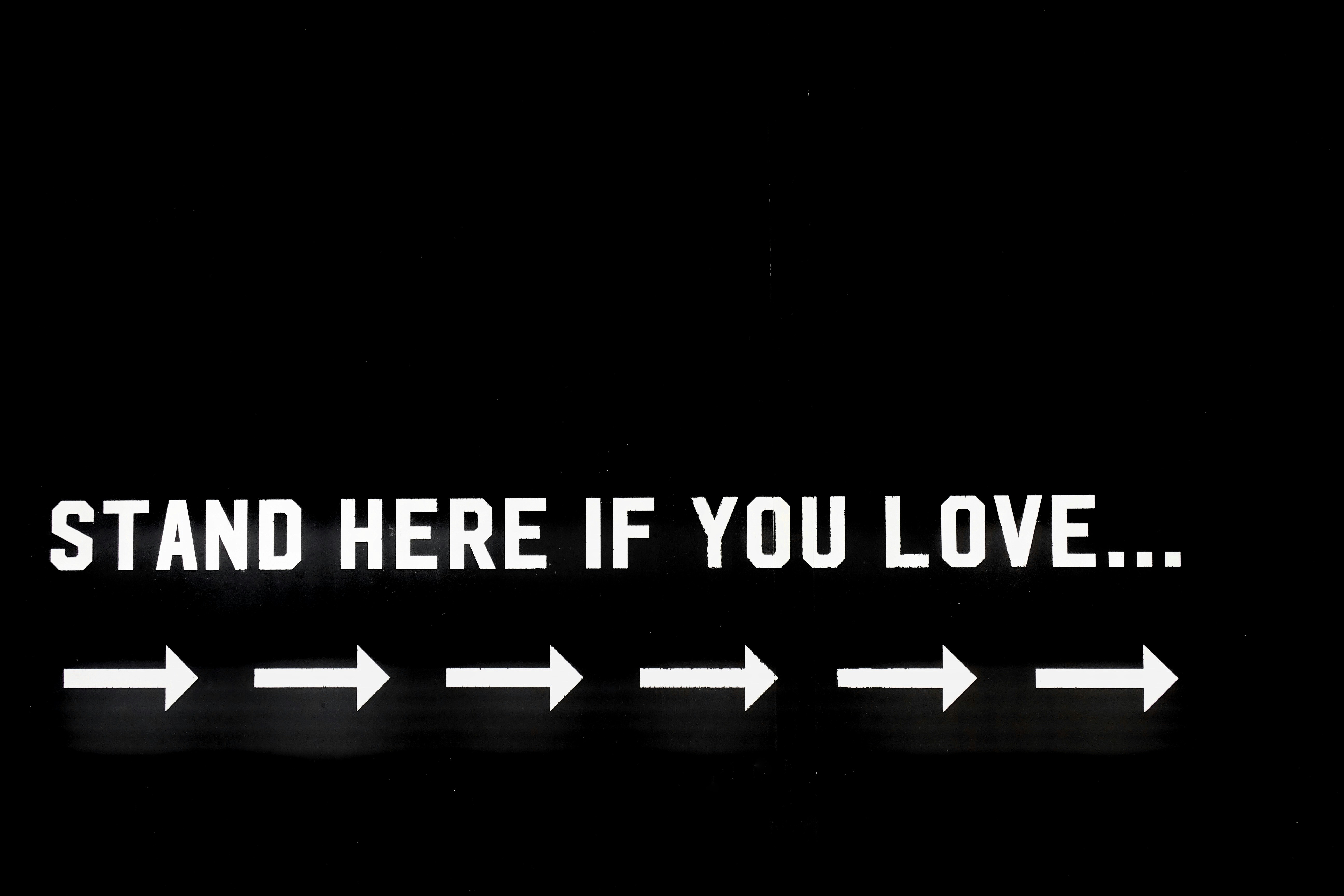 Stand here if you love ...... people, animals, life, love, your partner?  The list is endless.  I like this message and piece of Street Art seen in Southsea Portsmouth.  