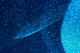 blue textile with white light