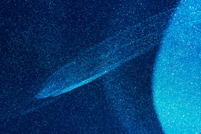 blue textile with white light