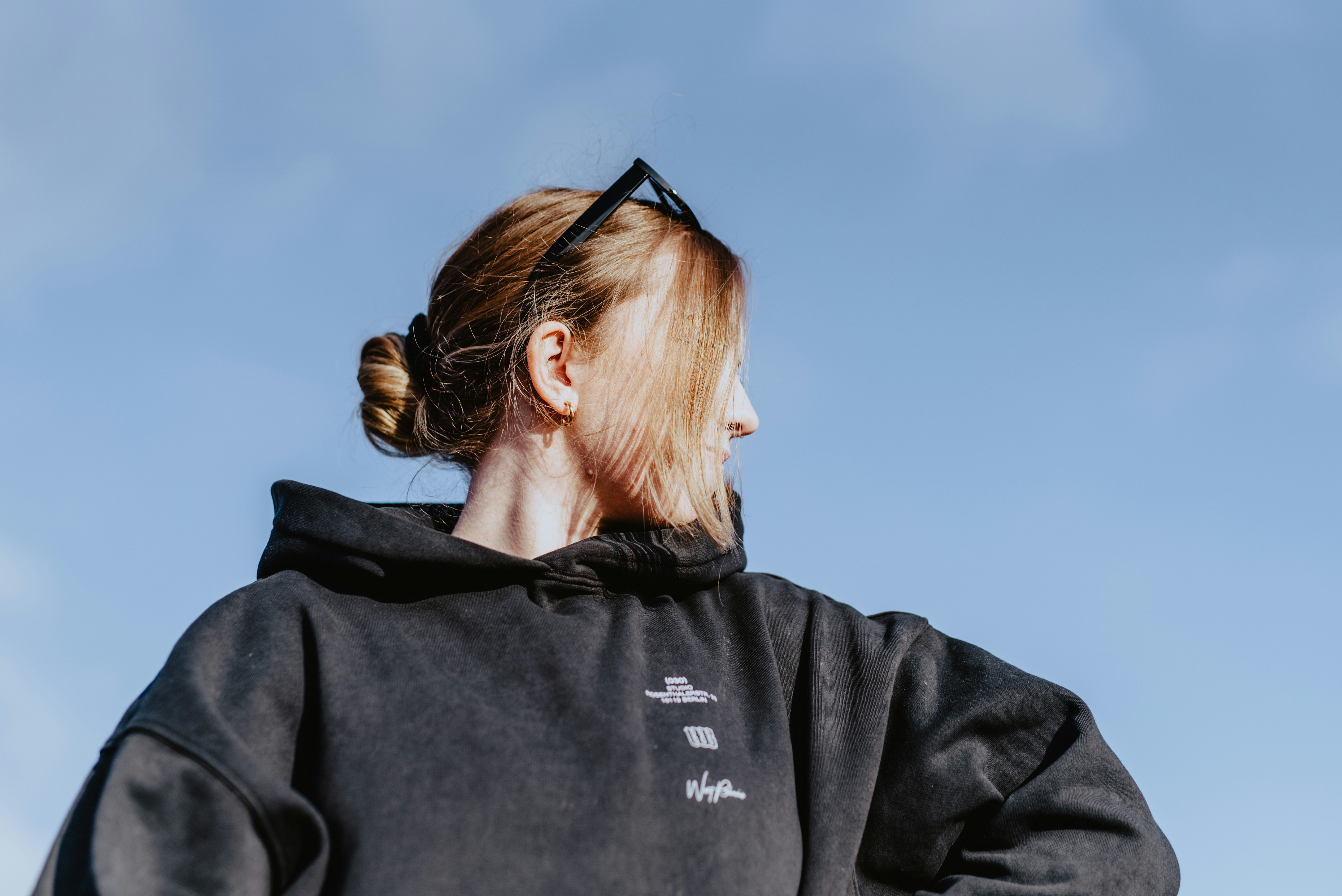 distressed hoodie closeup