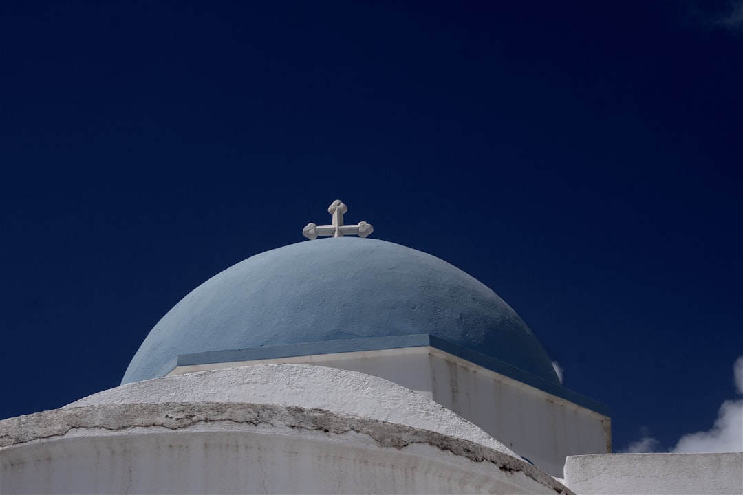 white and blue dome building