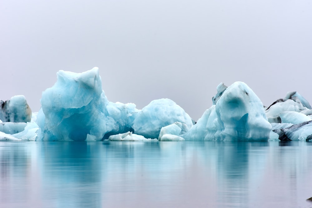 ice blocks on water during daytime