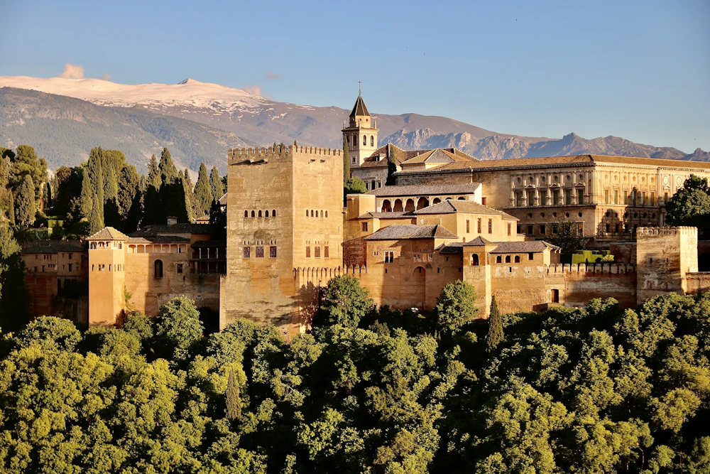 The Alhambra palace and gardens overlooking Granada on an Andalucía cultural school trip