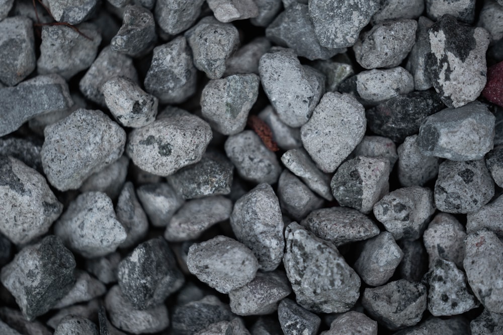 gray and black stone fragments