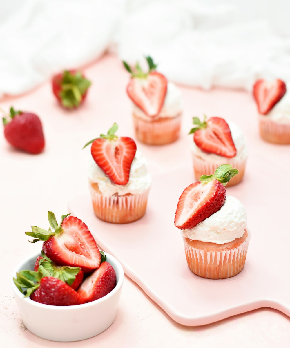 strawberry on white ceramic bowl