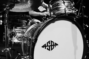 white and black drum set
