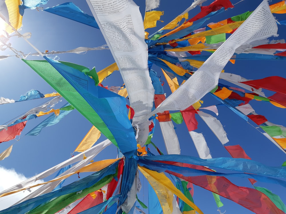 multi colored textile under blue sky during daytime