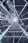 white metal staircase in a building