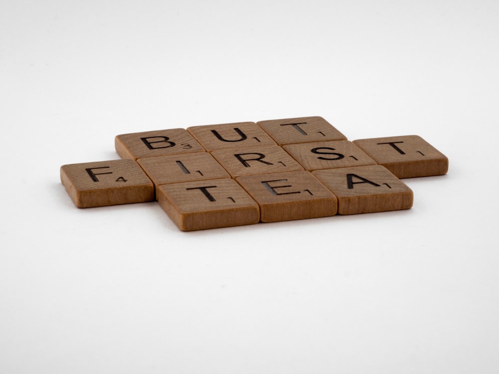 brown wooden blocks on white surface