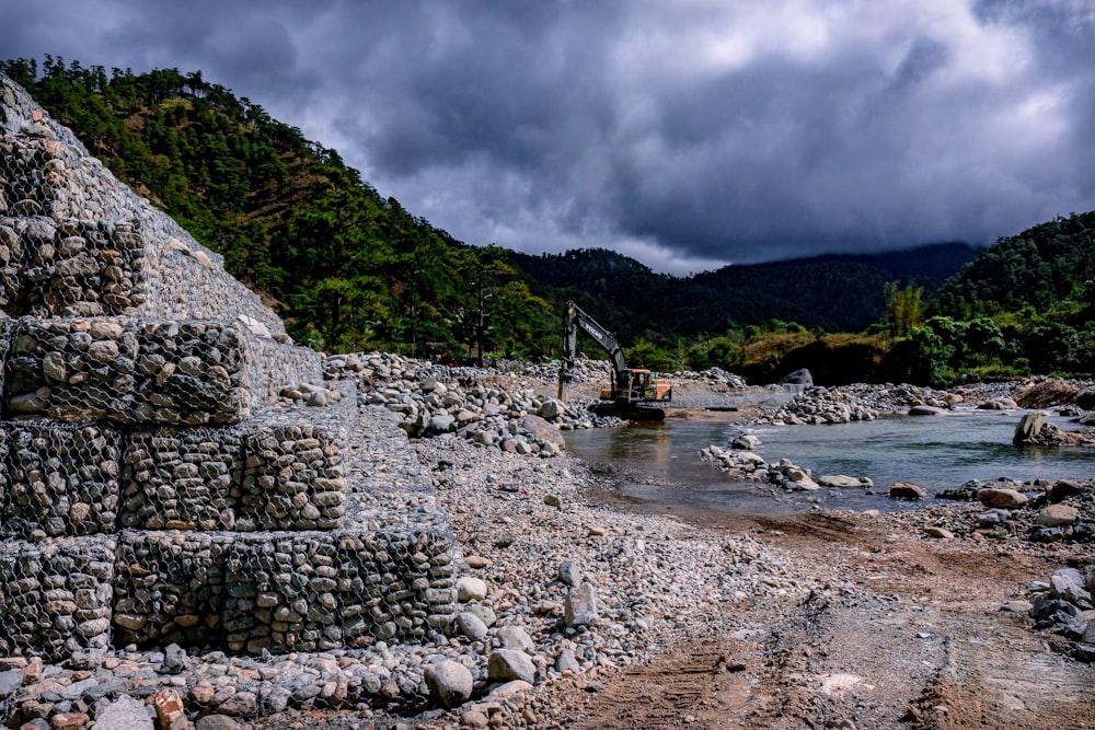 gray concrete bridge over river