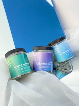 green and blue labeled supplements