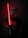A person wearing a helmet holds a glowing red lightsaber in a dimly lit setting, with a shirt featuring a cartoon character.