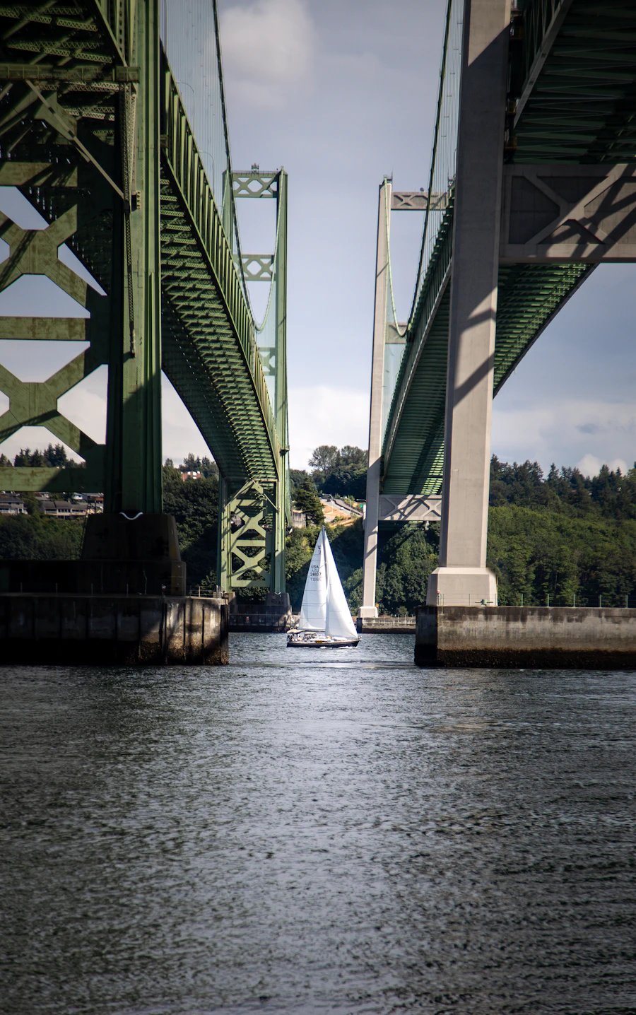 The Tacoma Narrows Bridge in Tacoma, Washington