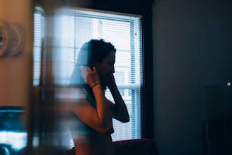 woman listening to intuitive reading audio