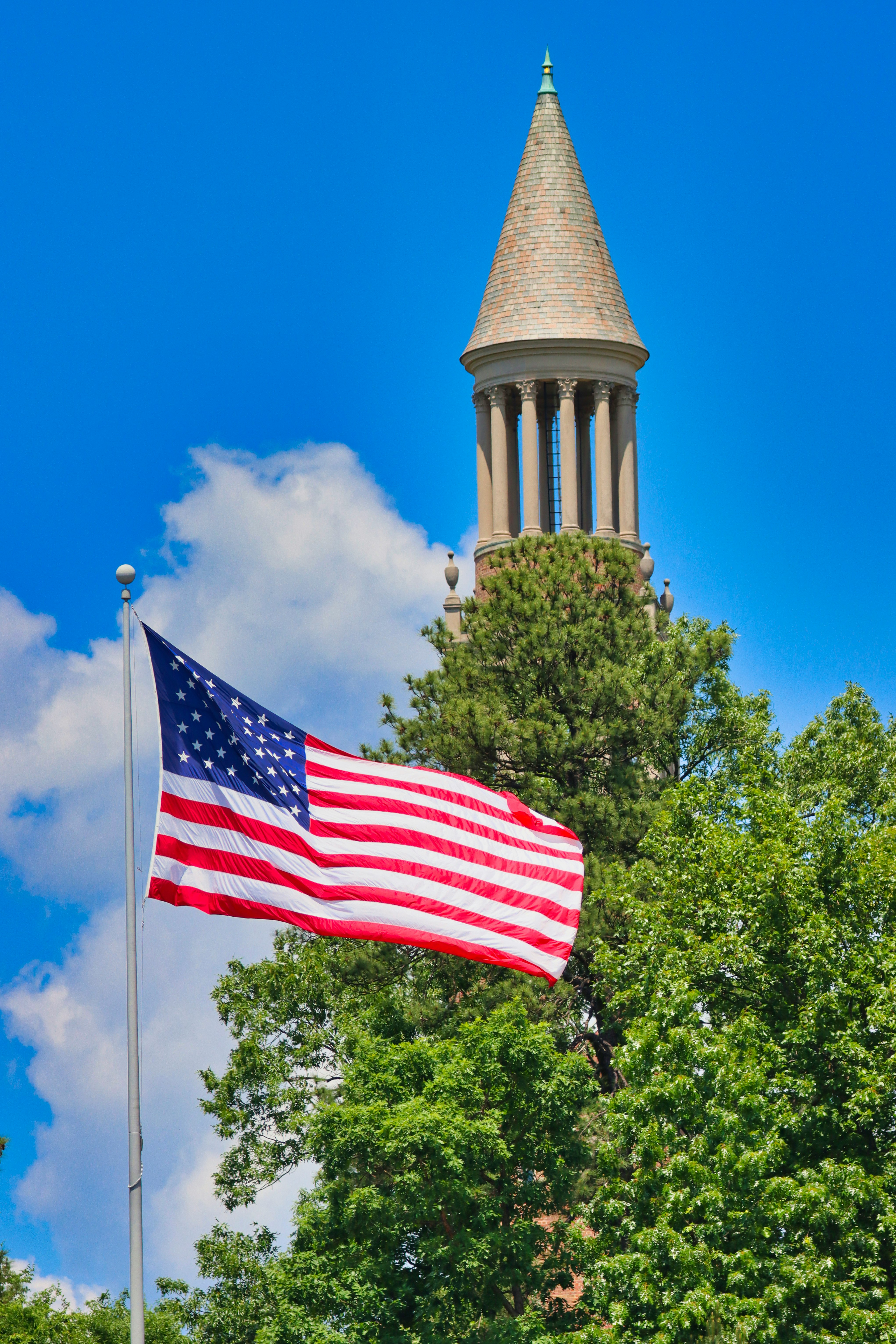 us a flag on pole