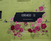 black and pink floral happy birthday signage