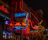 red and yellow led signage