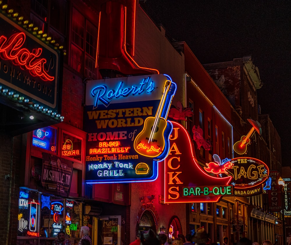 red and yellow led signage