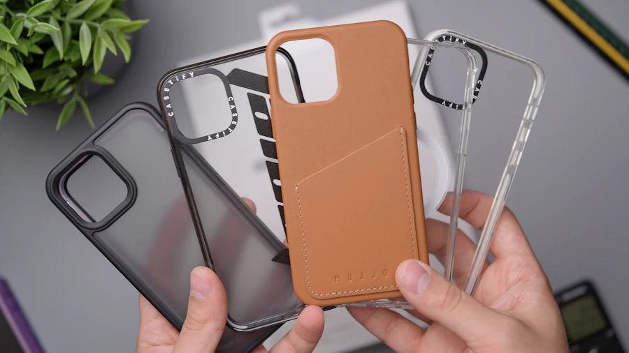Funda de cuero y fundas transparentes
