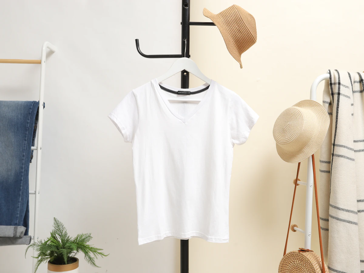 A plain tee on a hanger