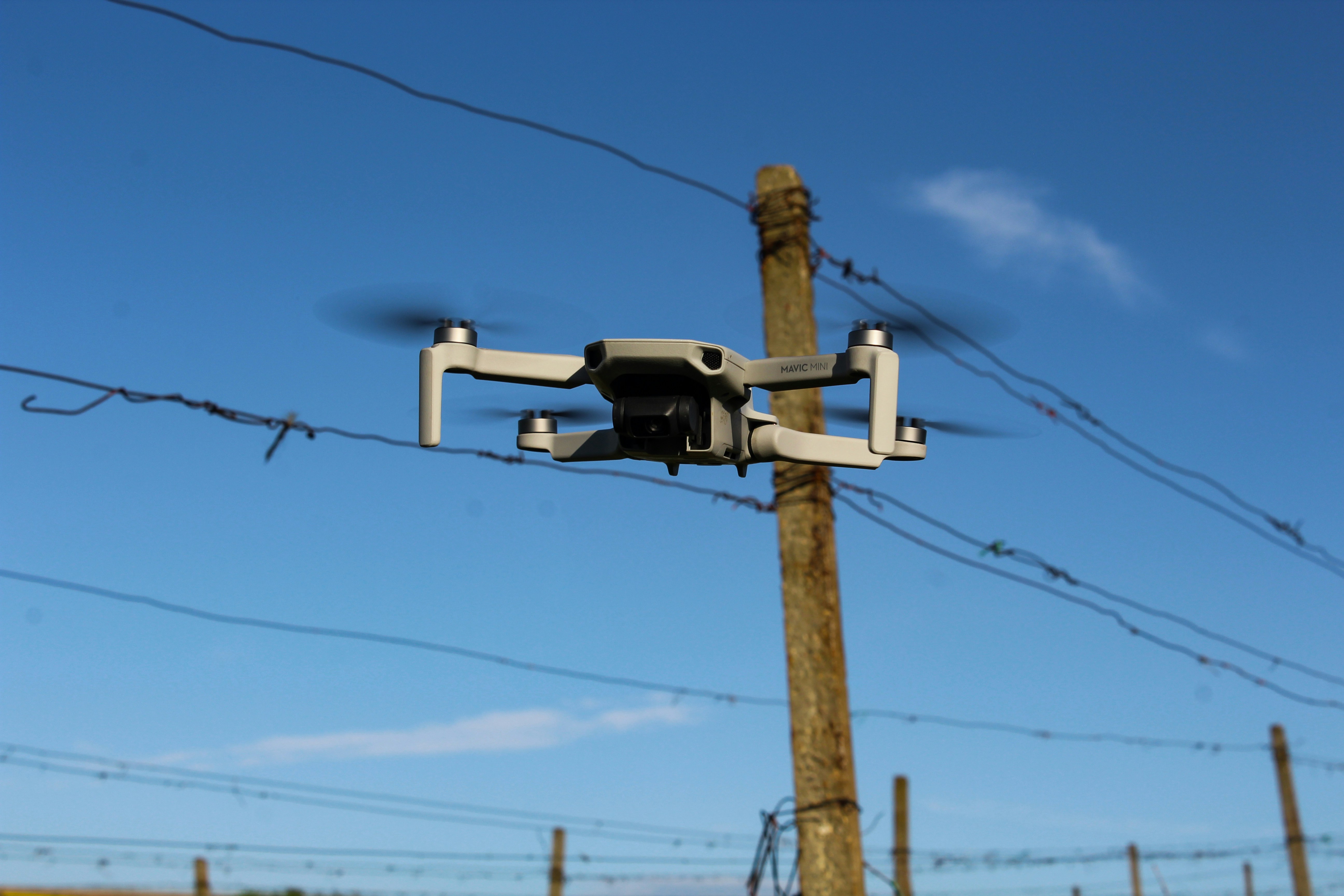 drone flying clear sky