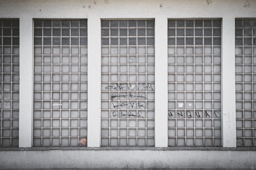 white and black metal window frame