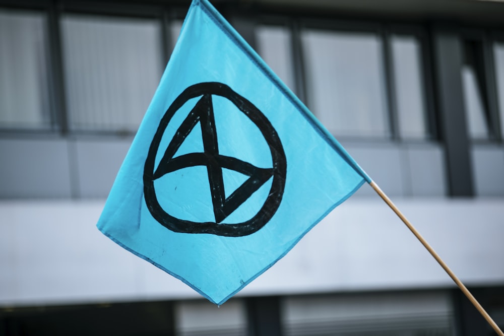 Bandera de la estrella azul y blanca