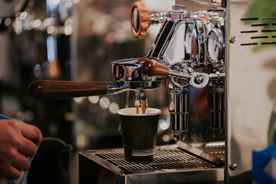 black and silver coffee maker