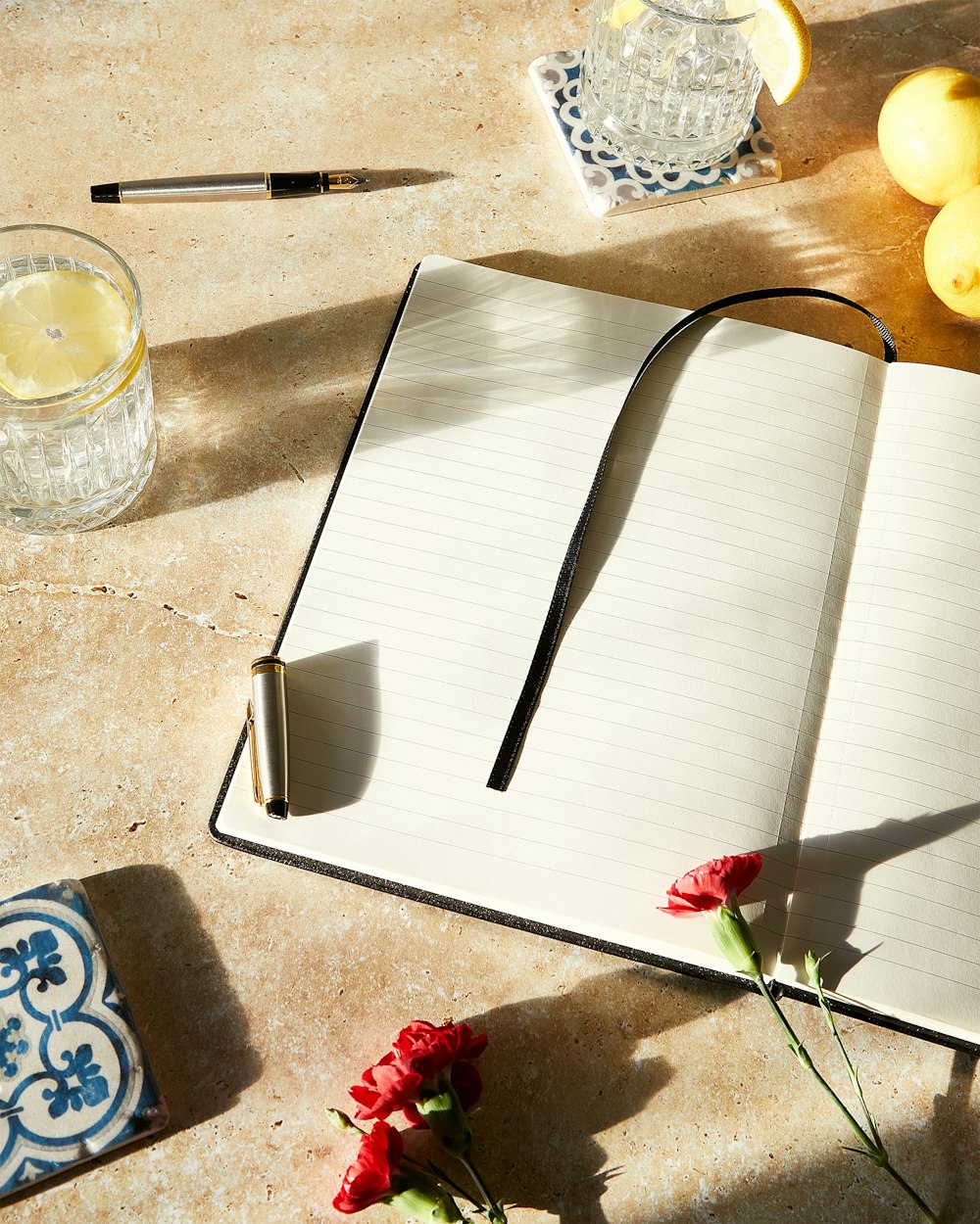 clear drinking glass on white table