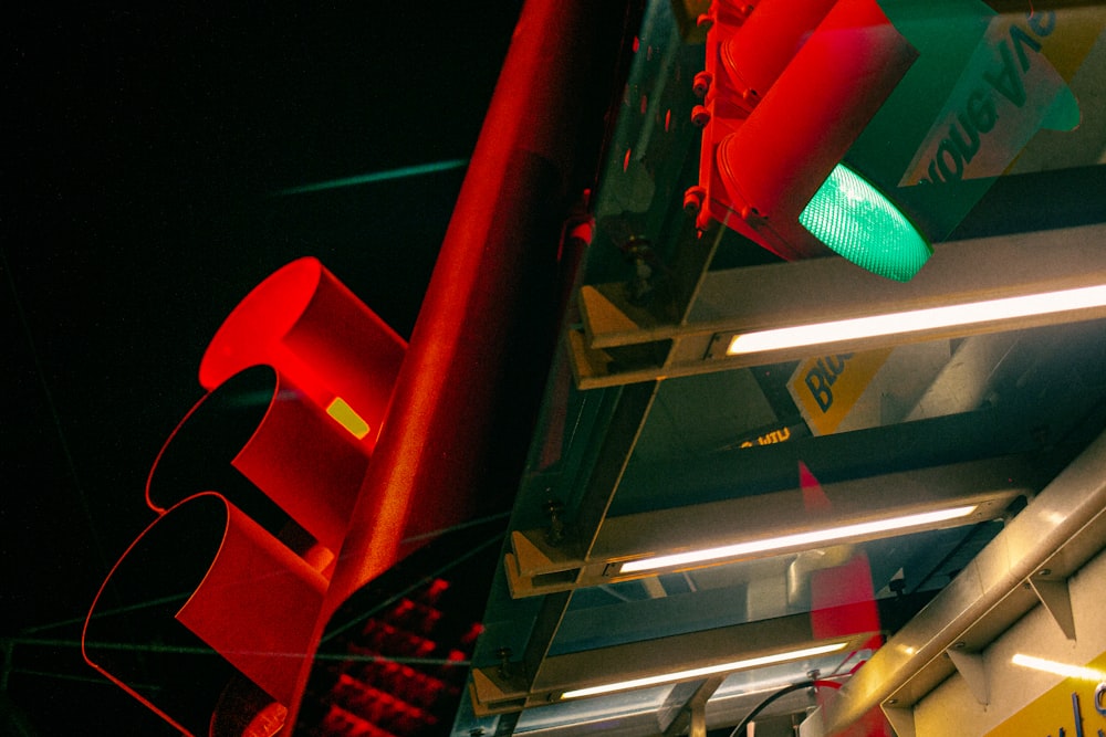 red and green neon light signage