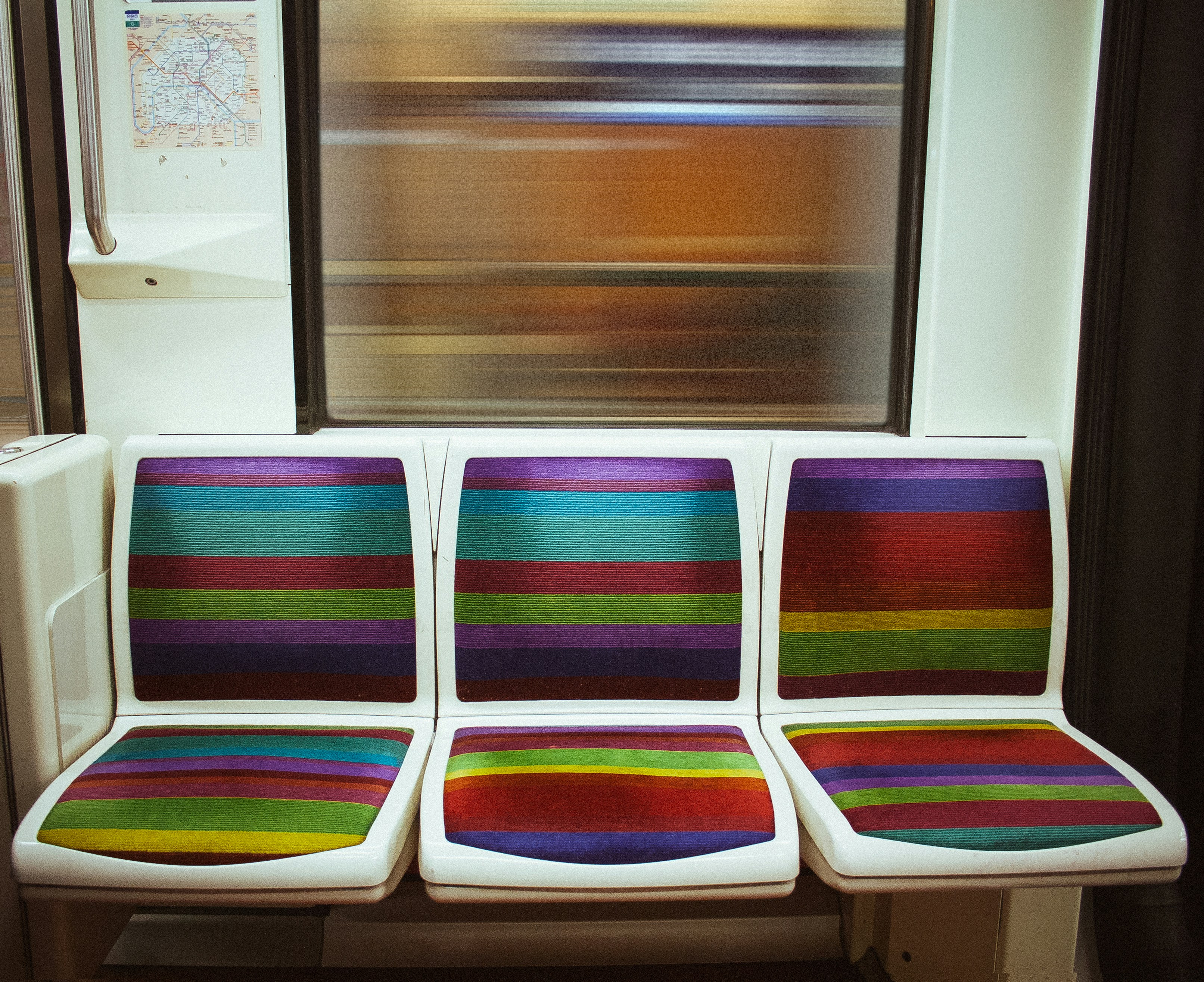 White and purple plastic chairs photo Free Francia Image on Unsplash