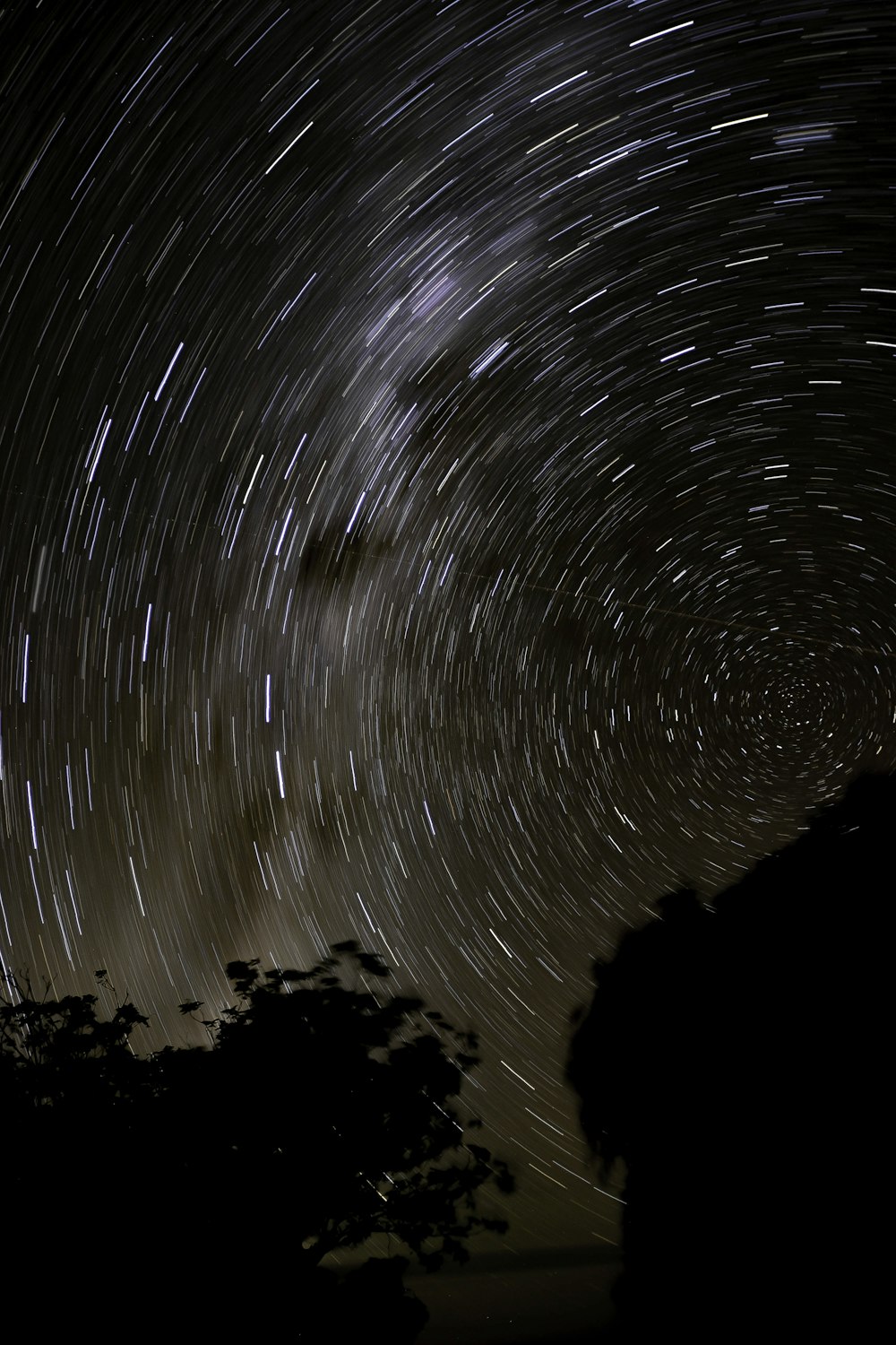 time lapse photography of stars during night time