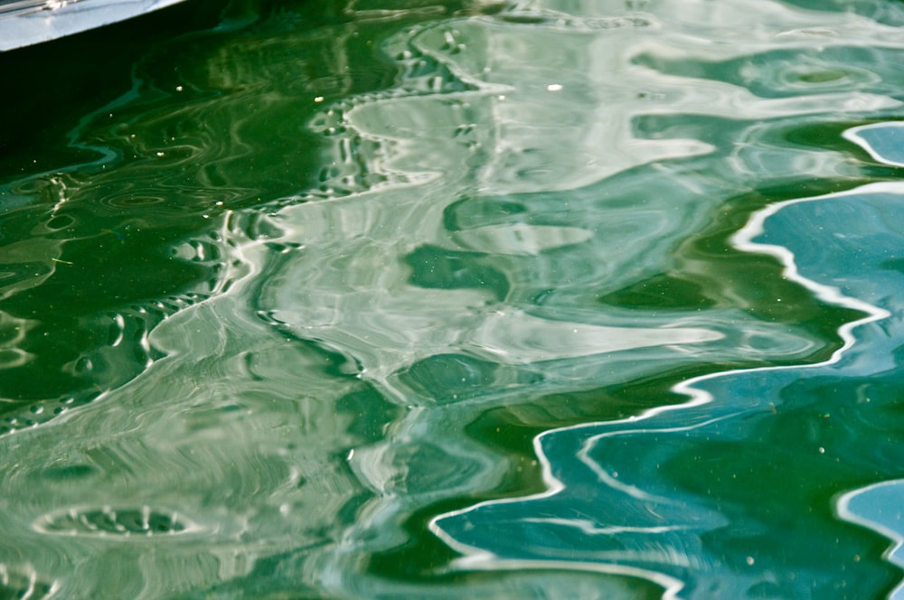 green water with white line