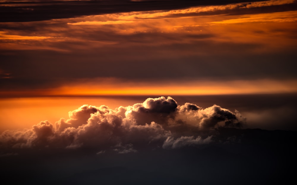 clouds and clouds during sunset