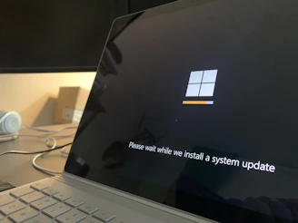 black and white laptop computer