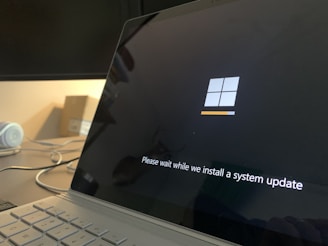 black and white laptop computer