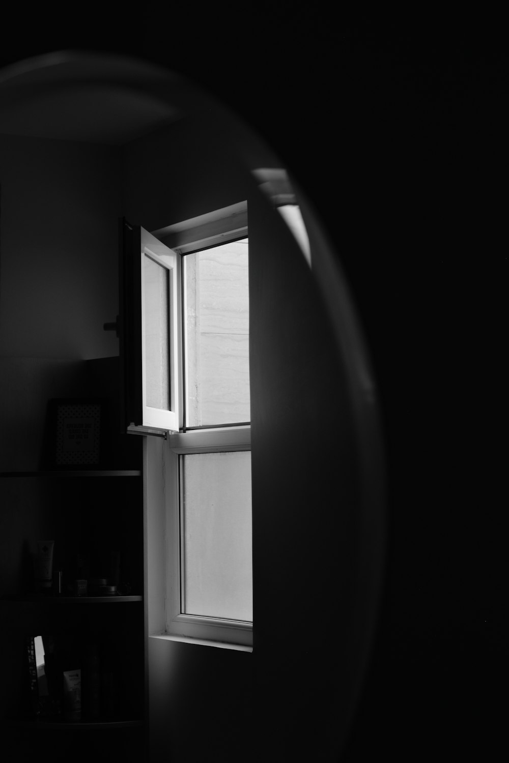 white wooden door in grayscale