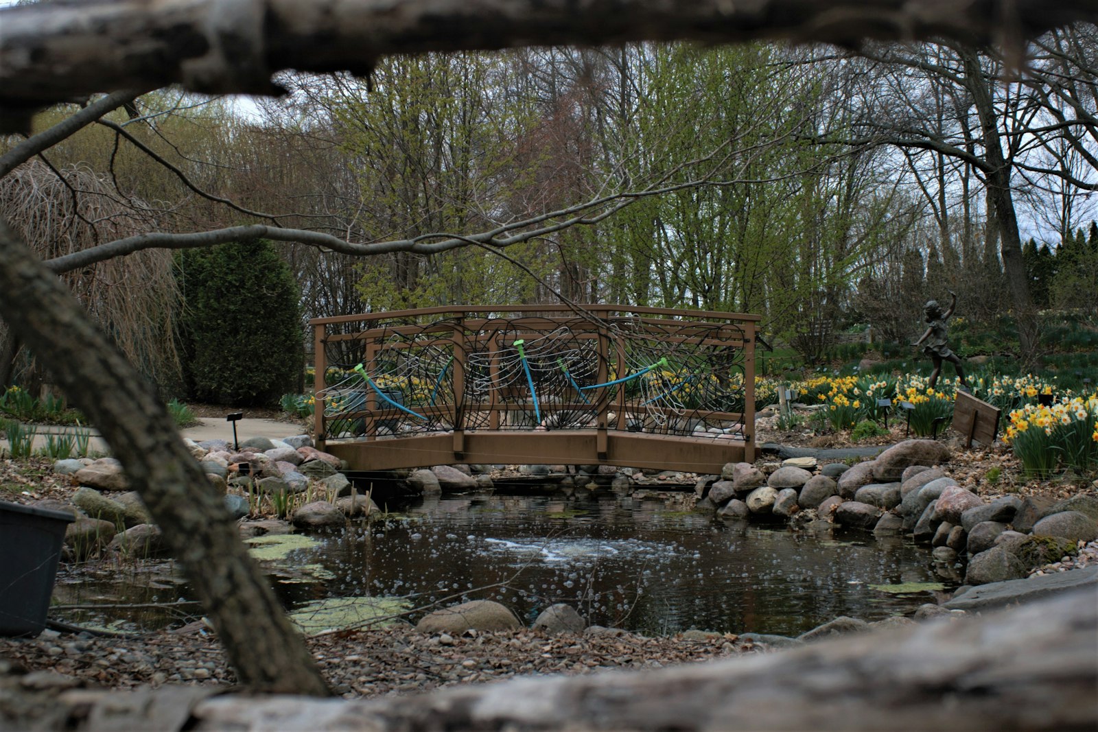 Wooden bridge over a river near Green Bay, Wisconsin