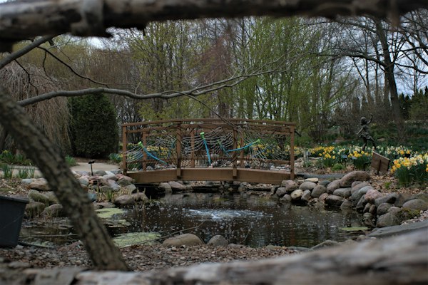 Wooden bridge over a river near Green Bay, Wisconsin