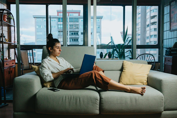 Woman comfortable at home