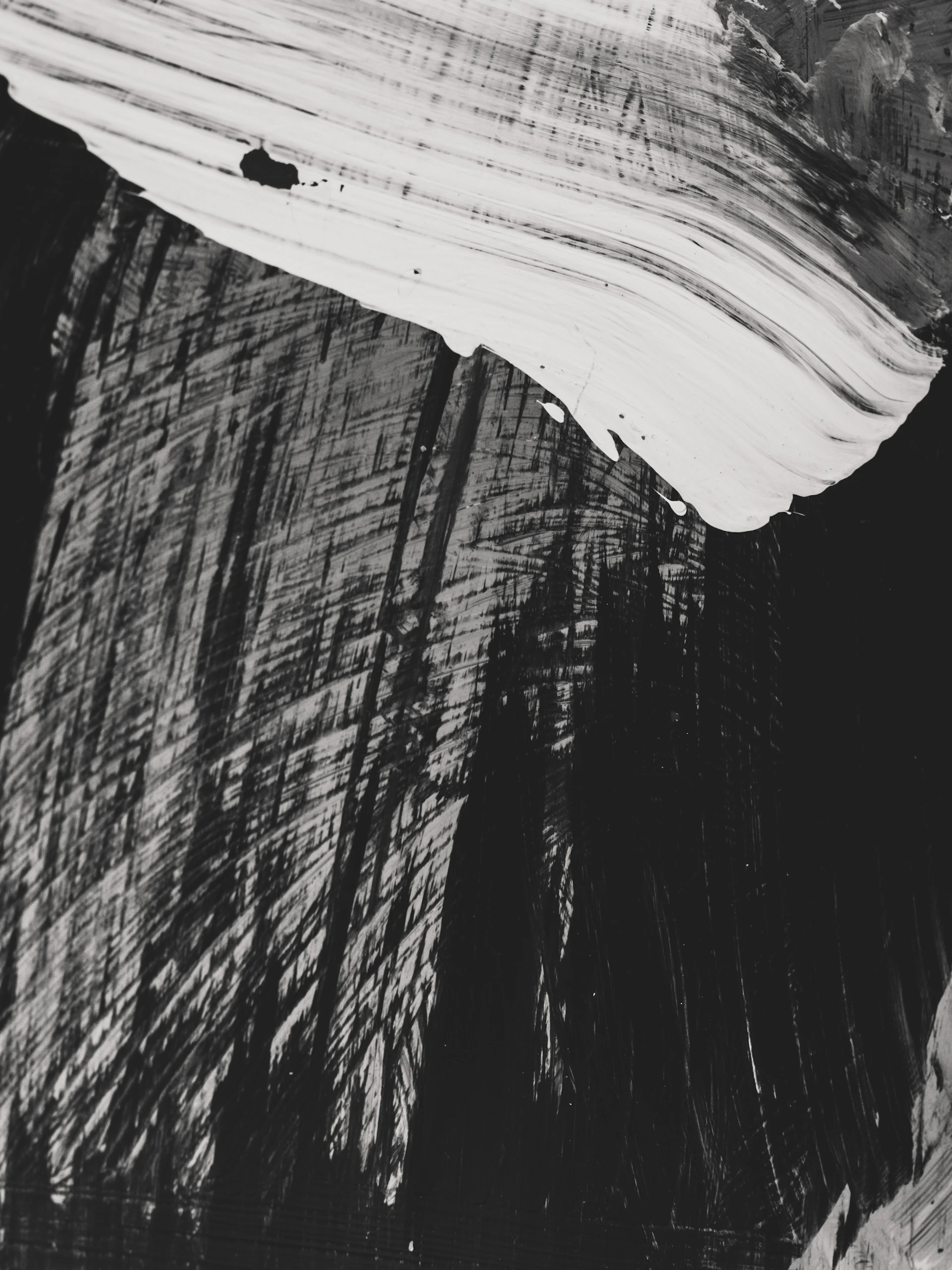 white and black abstract painting
