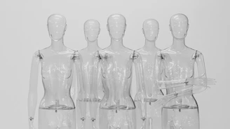 clear glass bottles on white background