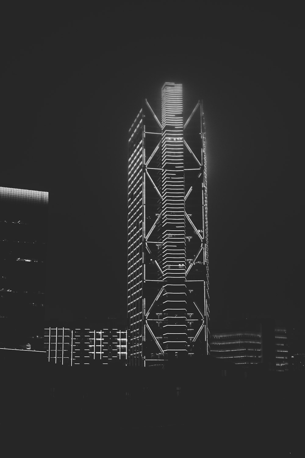 black and white building illustration