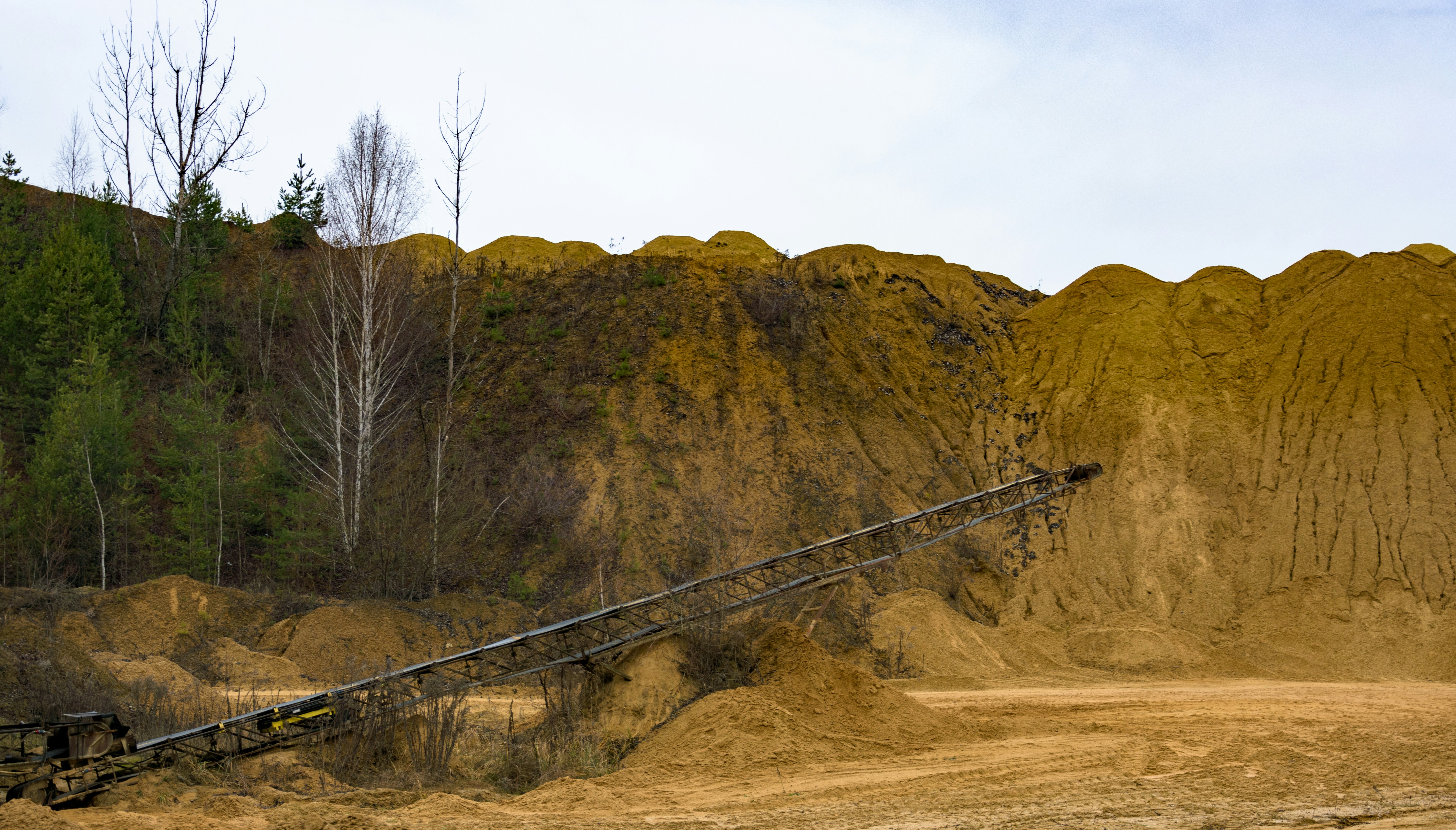 Industrial machinery in an opencast mine