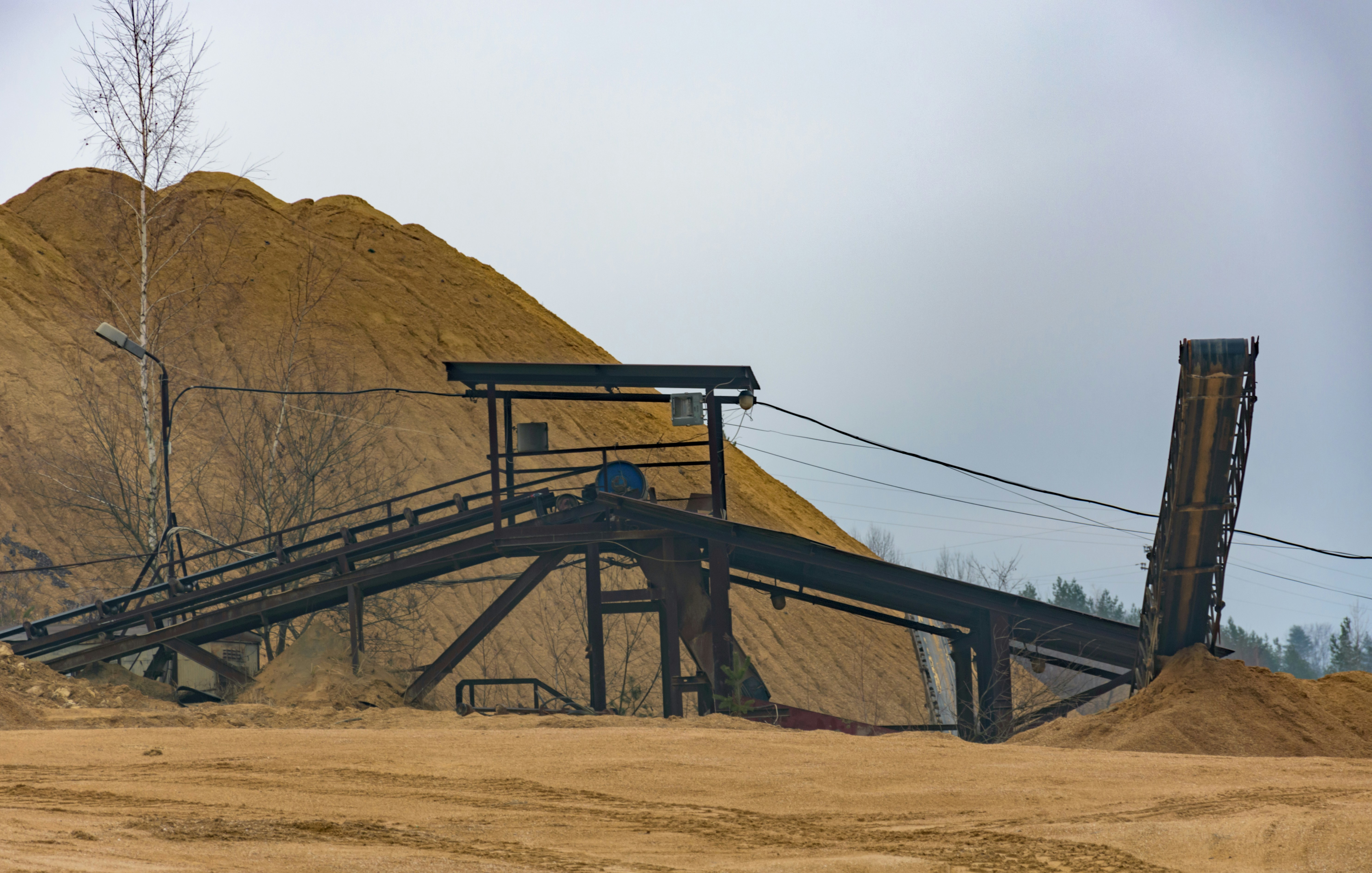 Industrial machinery in an opencast mine