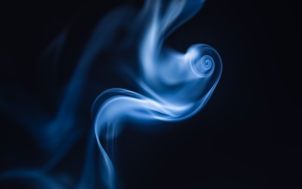 white and blue smoke illustration