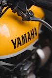 yellow and black motorcycle engine