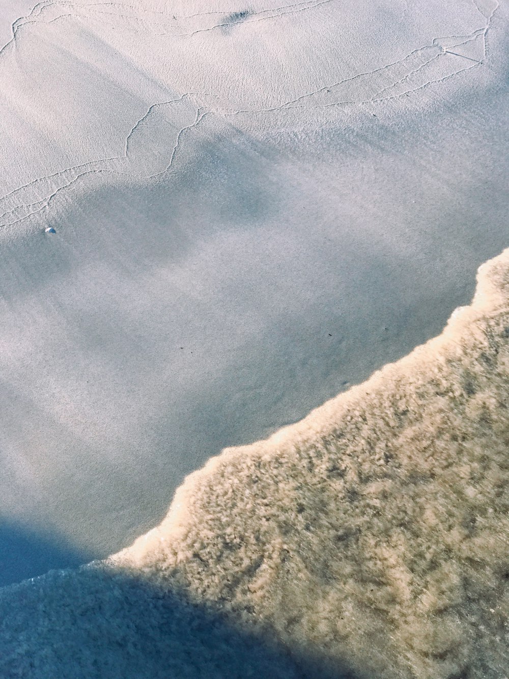 aerial view of ocean waves