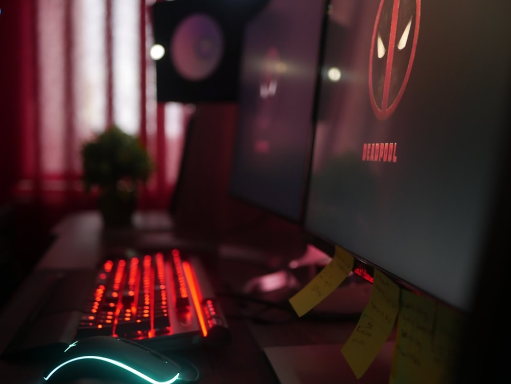 black and red computer keyboard